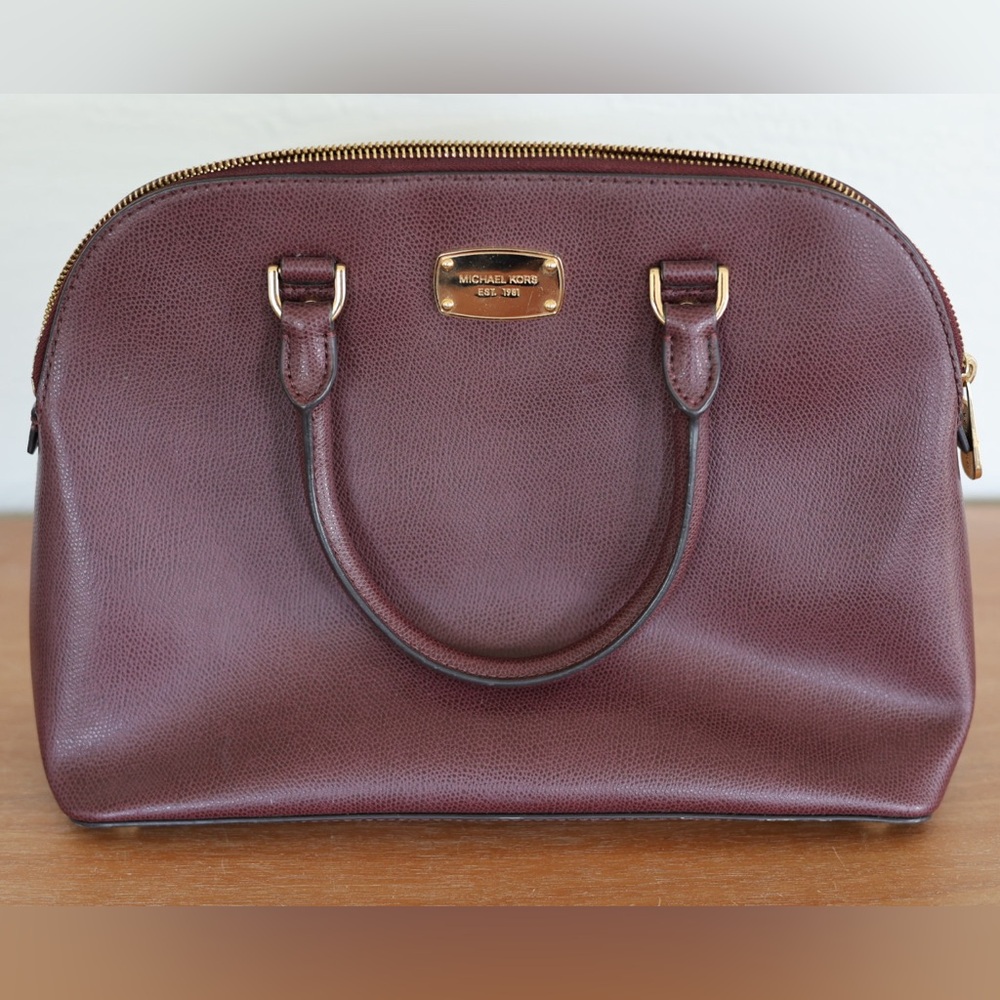 Michael Kors, medium done satchel, wine